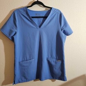Figs Top M Blue Scrub